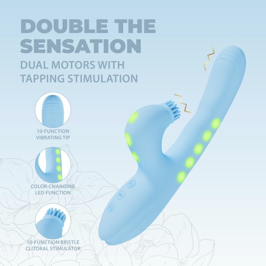 ANDRIA - G-SPOT VIBRATING AND TAP CLIT STIMULATOR WITH LED - BLUE