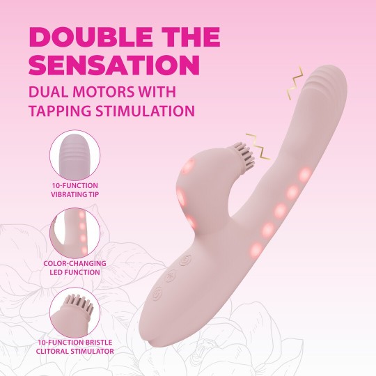 ANDRIA - G-SPOT VIBRATING AND TAP CLIT STIMULATOR WITH LED - PINK