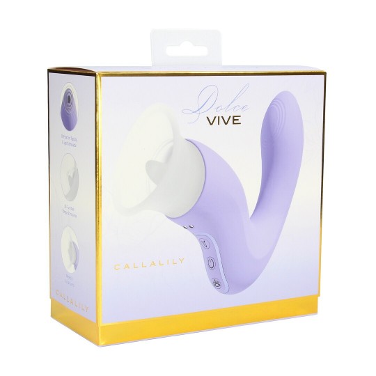 CALLALILY - G-SPOT TAP VULVA BREAST SUCTION AND TONGUE STIMULATOR - LAVENDER
