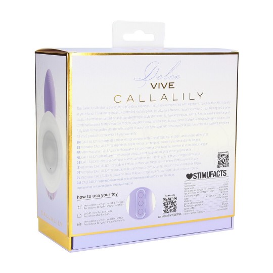 CALLALILY - G-SPOT TAP VULVA BREAST SUCTION AND TONGUE STIMULATOR - LAVENDER