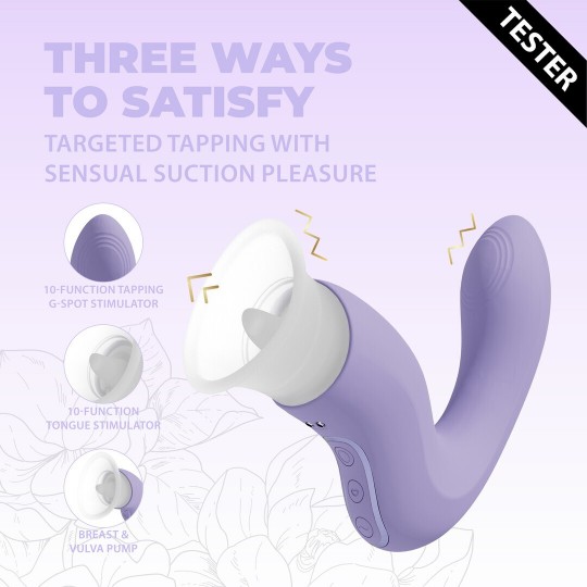 CALLALILY - G-SPOT TAP VULVA BREAST SUCTION AND TONGUE STIMULATOR - LAVENDER - TESTER