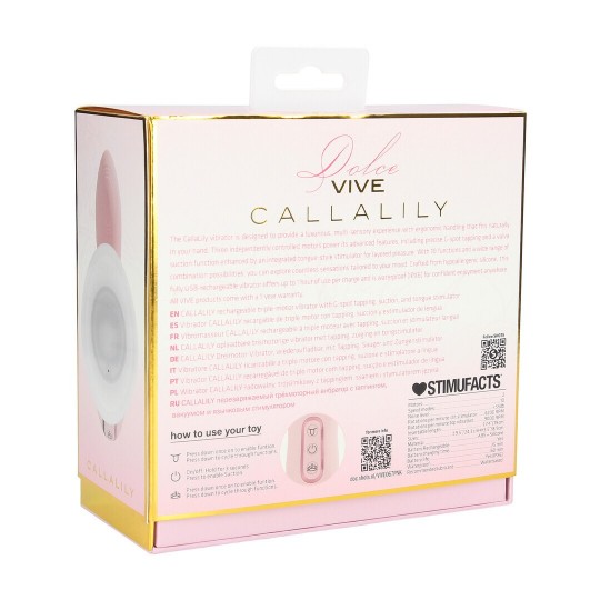 CALLALILY - G-SPOT TAP VULVA BREAST SUCTION AND TONGUE STIMULATOR - PINK