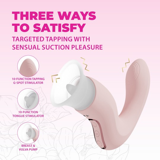 CALLALILY - G-SPOT TAP VULVA BREAST SUCTION AND TONGUE STIMULATOR - PINK