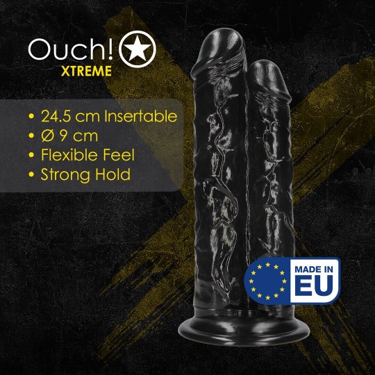 DOUBLE TITAN - REALISTIC DOUBLE DILDO - 24,5 CM - BLACK