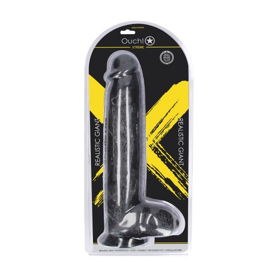 REALISTIC GIANT - REALISTIC DILDO - 32 CM - BLACK