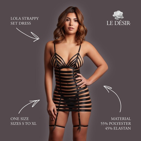 LOLA - STRAPPY SET DRESS - ONE SIZE - BLACK