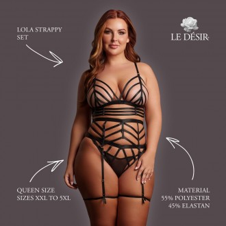 LOLA - STRAPPY SET - QUEEN SIZE - BLACK