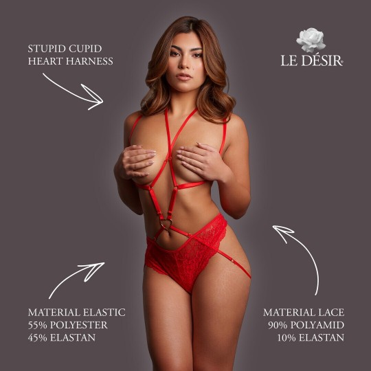 STUPID CUPID - HEART HARNESS - ONE SIZE - RED