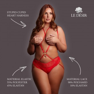 STUPID CUPID - HEART HARNESS - QUEEN SIZE - RED