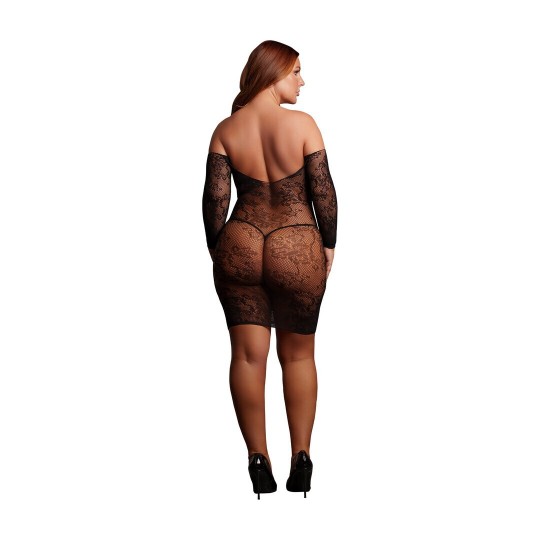 MATILDA - LACE MINI DRESS - QUEEN SIZE - BLACK