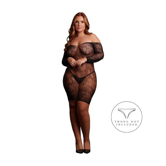 MATILDA - LACE MINI DRESS - QUEEN SIZE - BLACK