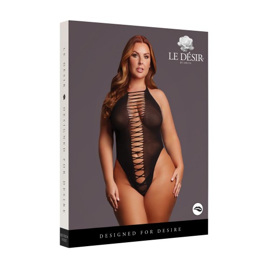 JORDAN - OPEN WORK BODY - QUEEN SIZE - BLACK