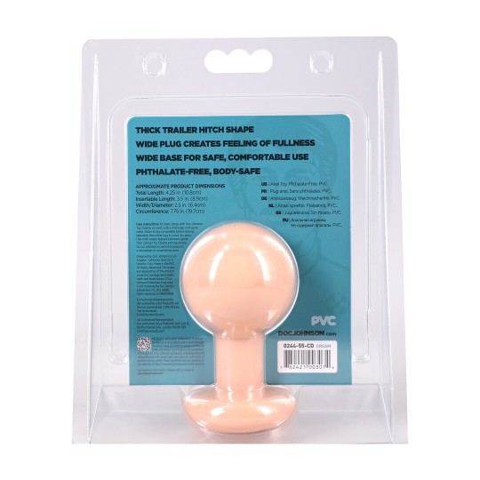 THE CLASSIC - ROUND BUTT PLUG - MEDIUM - CREAM