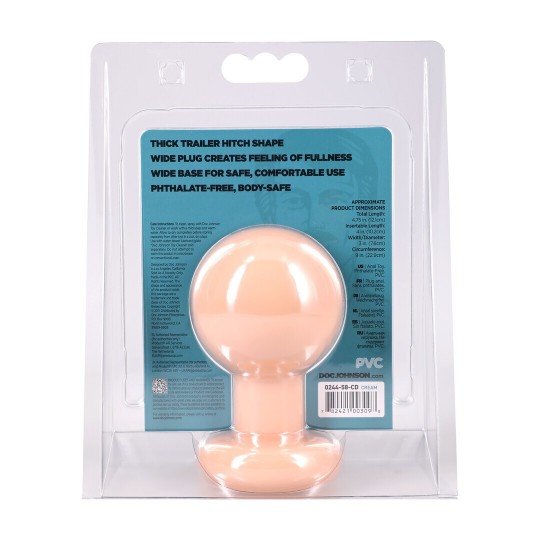 THE CLASSIC - ROUND BUTT PLUG - LARGE - CREAM