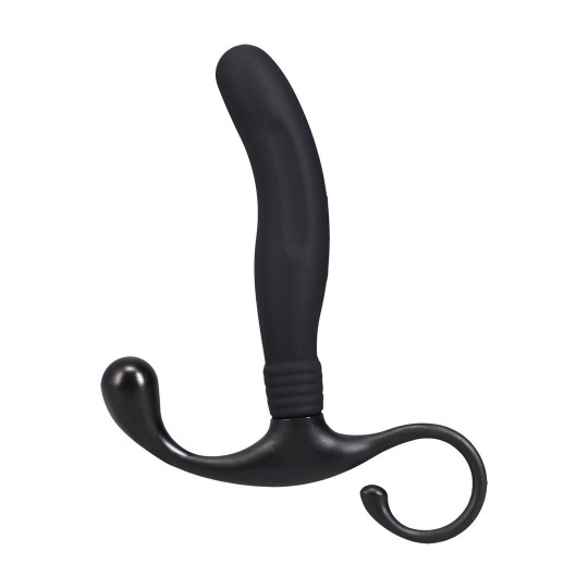 SMOOTH SILICONE PROSTATE MASSAGER - BLACK