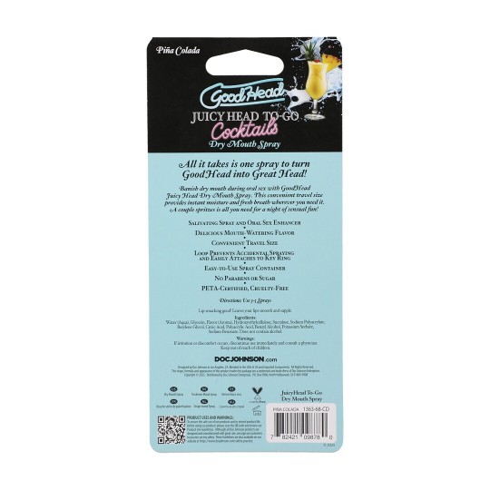 JUICY HEAD - COCKTAILS - DRY MOUTH SPRAY TO-GO - PINA COLADA - 0.3 FL OZ / 9 ML