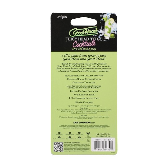 JUICY HEAD - COCKTAILS - DRY MOUTH SPRAY TO-GO - MOJITO - 0.3 FL OZ / 9 ML