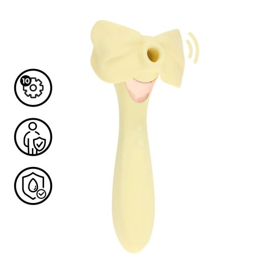 DARLING - AIRTAP WAND VIBRATOR WITH FIVE HEAD ATTACHMENTS - YELLOW