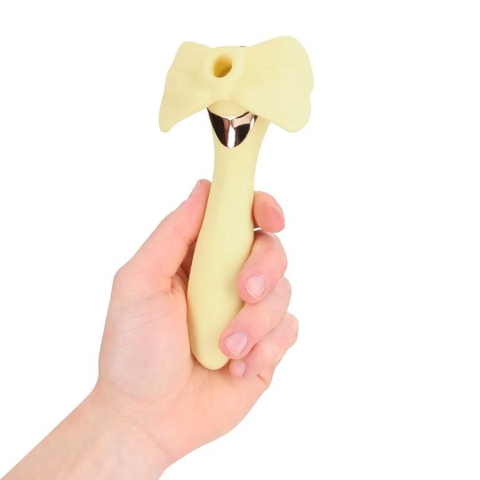 DARLING - AIRTAP WAND VIBRATOR WITH FIVE HEAD ATTACHMENTS - YELLOW