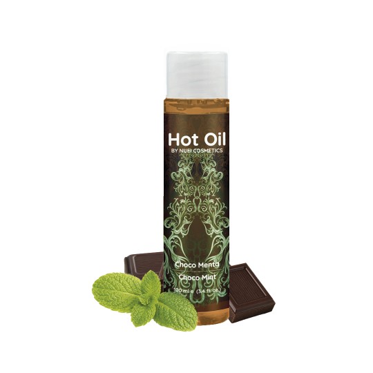 МАССАЖНОЕ МАСЛО С СОГРЕВАЮЩИМ ЭФФЕКТОМ ШОКОЛАД И МЯТА HOT OIL NUEI 100ML