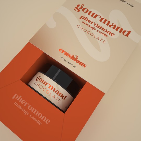 BOUGIE DE MASSAGE GOURMAND AUX PHÉROMONES ET AU PARFUM DE CHOCOLAT 20 ML CRUSHIOUS