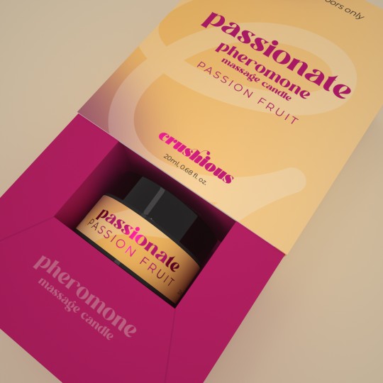 CANDELA DA MASSAGGIO PASSIONATE CON FEROMONI E PROFUMO DI FRUTTA DELLA PASSIONE 20 ML CRUSHIOUS
