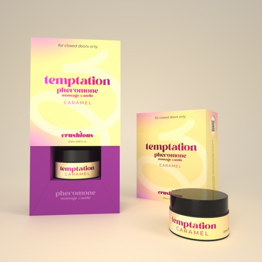 MASSAGEKERZE TEMPTATION MIT PHEROMONEN UND KARAMELLAROMA 20ML CRUSHIOUS
