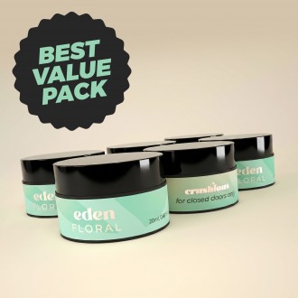 PACK 5 + 1 GRÁTIS VELA DE MASSAGEM EDEN COM FEROMONAS E AROMA FLORAL 20ML CRUSHIOUS