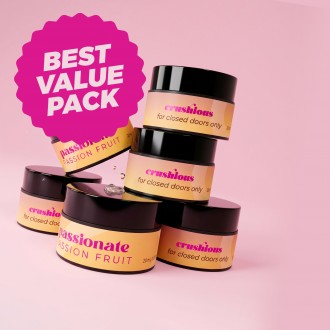 5ER-PACK + 1 GRATIS PASSIONATE-MASSAGEKERZE MIT PHEROMONEN UND PASSIONSFRUCHT-DUFT 20 ML CRUSHIOUS