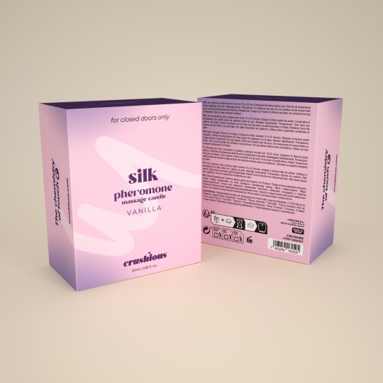VELA DE MASSAGEM SILK COM FEROMONAS E AROMA A BAUNILHA 20ML CRUSHIOUS