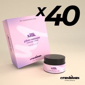 PACK DE 40 BOUGIE DE MASSAGE SILK AUX PHÉROMONES ET AU PARFUM DE VANILLE 20 ML CRUSHIOUS