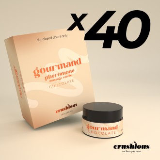 PACK OF 40 CRUSHIOUS GOURMAND MASSAGE CANDLE WITH PHEROMONES AND CHOCOLATE SCENT 20ML