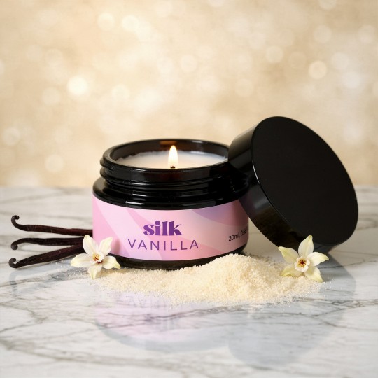 CANDELA DA MASSAGGIO SILK CON FEROMONI E PROFUMO DI VANIGLIA 20 ML CRUSHIOUS