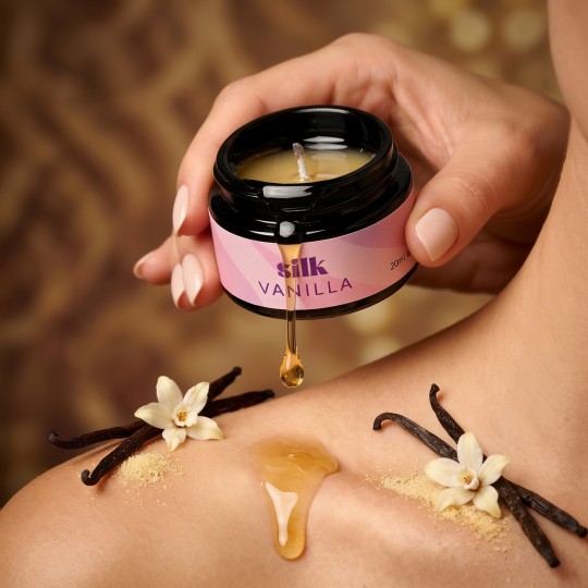 CANDELA DA MASSAGGIO SILK CON FEROMONI E PROFUMO DI VANIGLIA 20 ML CRUSHIOUS