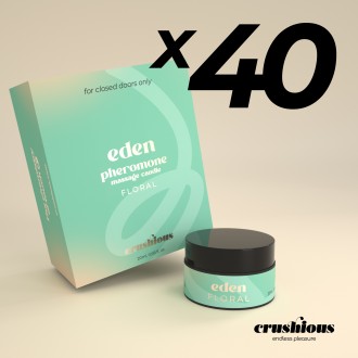 PACK DE 40 BOUGIE DE MASSAGE EDEN AUX PHÉROMONES ET AU PARFUM FLORAL 20ML CRUSHIOUS