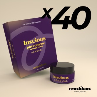 PACK DE 40 VELA DE MASSAGEM LUSCIOUS COM FEROMONAS E AROMA SENSUAL 20ML CRUSHIOUS