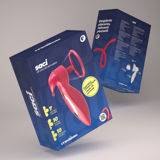SACI STIMULATEUR DE CLITORIS ET DE MAMELONS AVEC SUCCION CRUSHIOUS