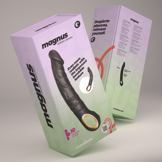 VIBRADOR FLEXIBLE MAGNUS BEND NEGRO CRUSHIOUS