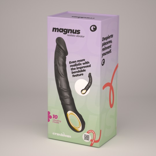 VIBRATORE FLESSIBILE MAGNUS BEND NERO CRUSHIOUS