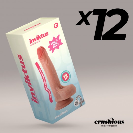 12ER-PACK INVIKTUS 7 CRUSHIOUS FLÜSSIGSILIKON-DILDOS IN HAUTFARBE