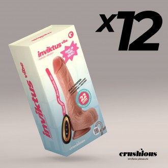 PACK OF 12 CRUSHIOUS INVIKTUS VIBE 8,5 LIQUID SILICONE VIBRATOR FLESH