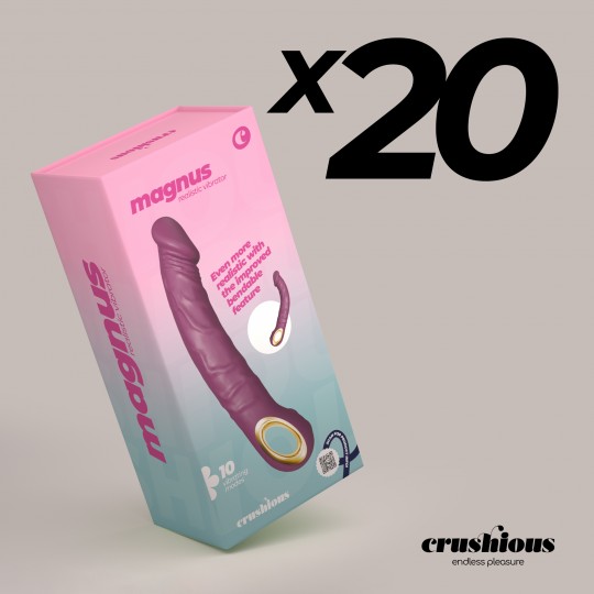 CONFEZIONE DA 20 VIBRATORE FLESSIBILE MAGNUS BEND VIOLA CRUSHIOUS