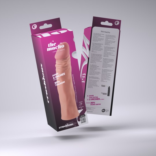 FUNDA DE PENE REALISTA CON EXTENSIÓN DE 2" THE MACHO CRUSHIOUS