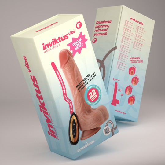 5 + 1 GRATUIT CRUSHIOUS INVIKTUS VIBE 8,5 VIBRATEUR EN SILICONE LIQUIDE COULEUR CHAIR