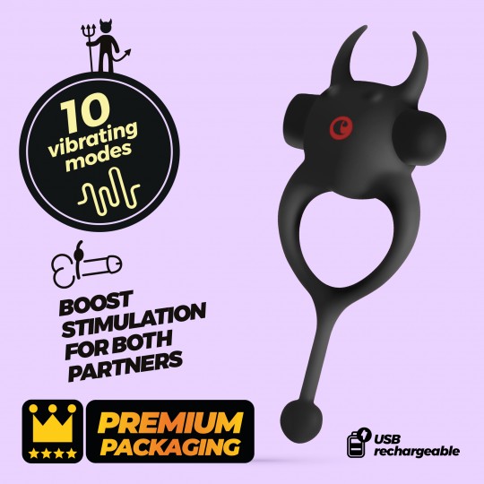 DAEMON PENISRING MIT WIEDERAUFLADFAREM VIBRATOR SCHWARZ CRUSHIOUS