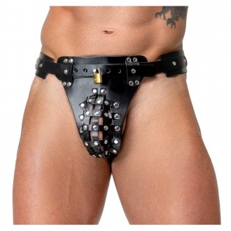 LEATHER CHASTITY THONG