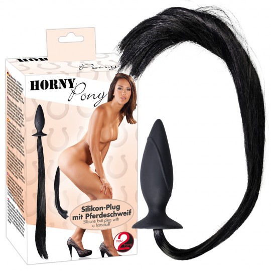 BUTT PLUG IN SILICONE CON CODA DI CAVALLO