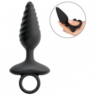 FLEXIBLE BUTT PLUG TWISTED DESIGN WITH VIBRATIONS