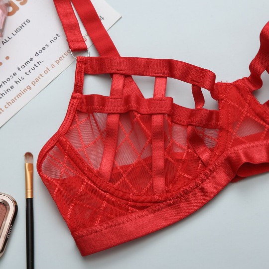 CONJUNTO DE 3 PIEZAS DIAMOND NET ROJO DE NAMOUR