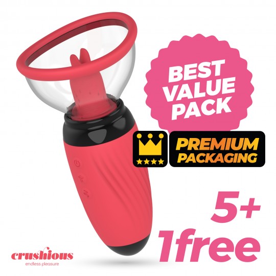 5 + 1 GRATUIT SCARLET POMPE VULVAIRE STIMULATEUR RECHARGEABLE CRUSHIOUS
